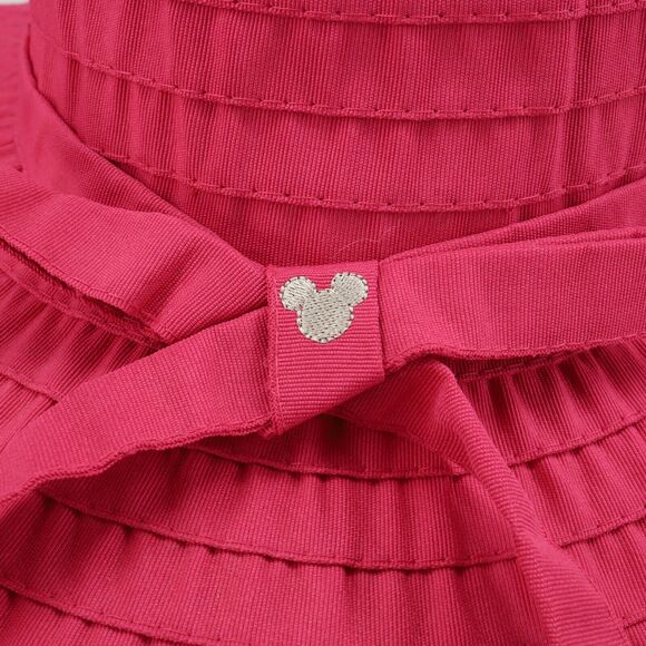 Disney Parks Hat Womens Size Adult Pink Wide Brim Foldable Logo Ribbon Bow - Picture 2 of 13